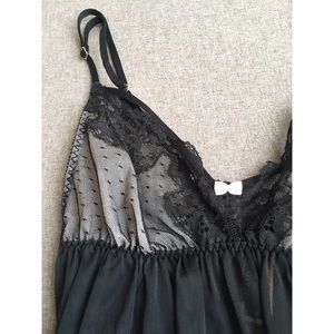 Victoria Secret Black Polka Dot Lingerie Set